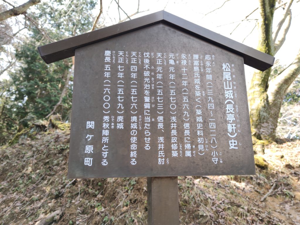 松尾山上の歴史